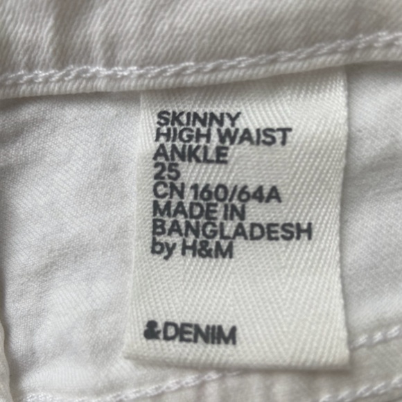 H&M White Stretch Skinny High Waist Ankle Jeans - Picture 4 of 5
